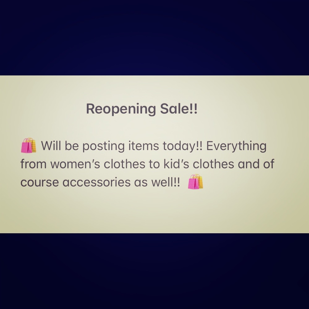 REOPENING SALE!!